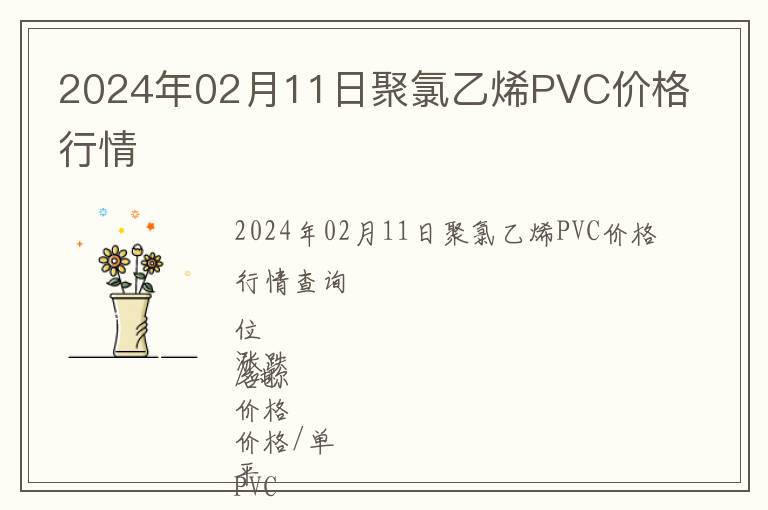 2024年02月11日聚氯乙烯PVC價格行情