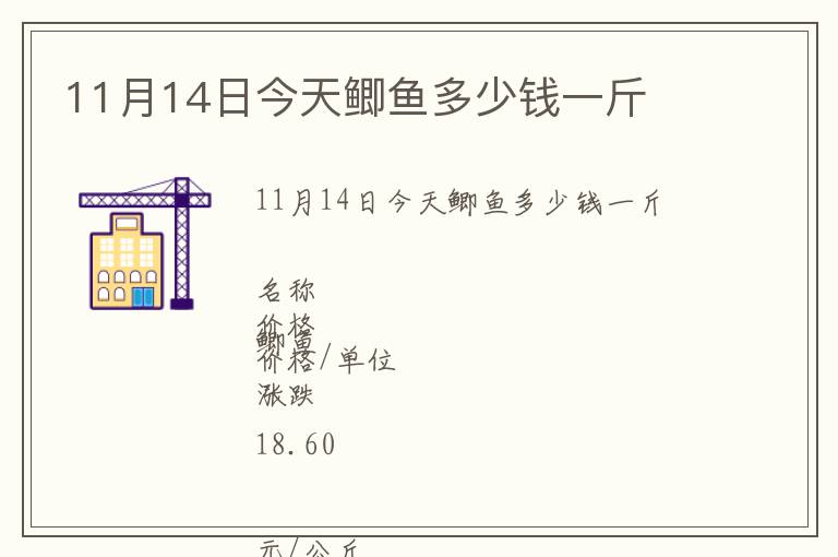 11月14日今天鯽魚多少錢一斤