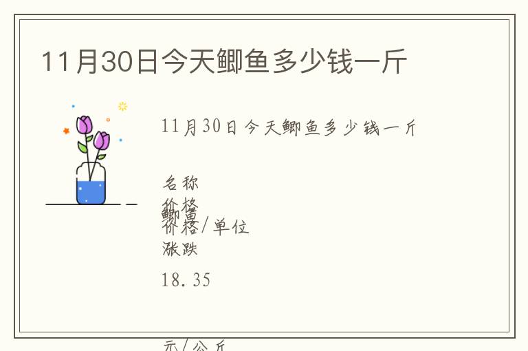 11月30日今天鯽魚多少錢一斤