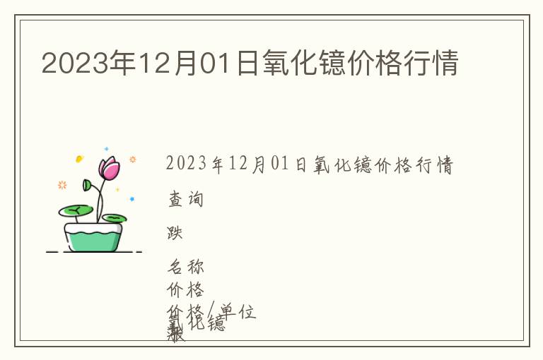 2023年12月01日氧化鐿價格行情