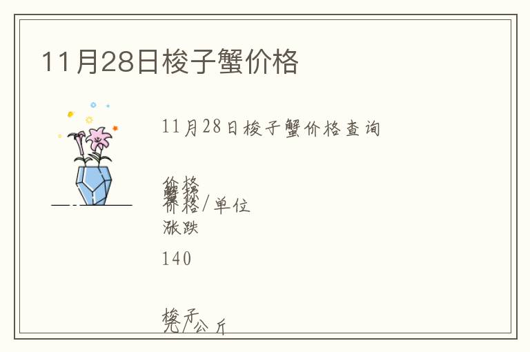 11月28日梭子蟹價格