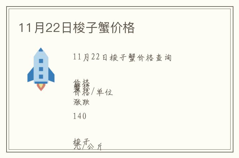 11月22日梭子蟹價格