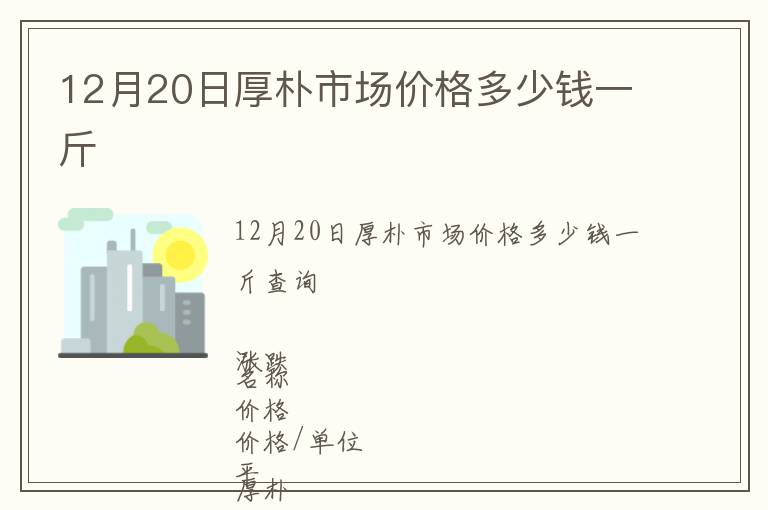 12月20日厚樸市場價格多少錢一斤