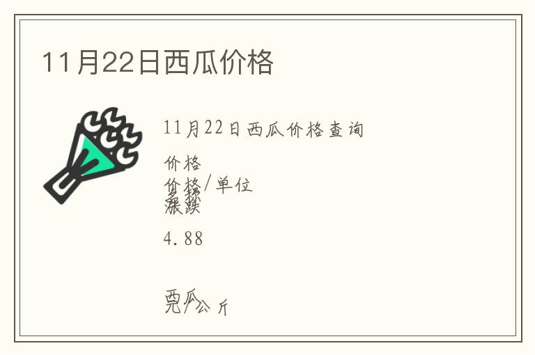 11月22日西瓜價(jià)格