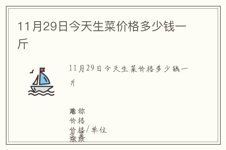 11月29日今天生菜價格多少錢一斤