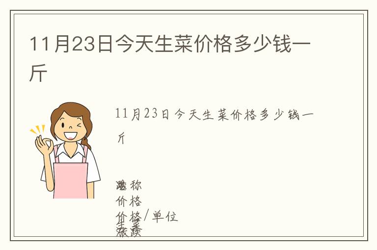 11月23日今天生菜價格多少錢一斤