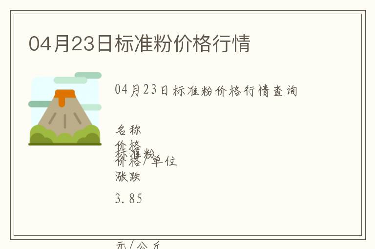 04月23日標(biāo)準(zhǔn)粉價(jià)格行情