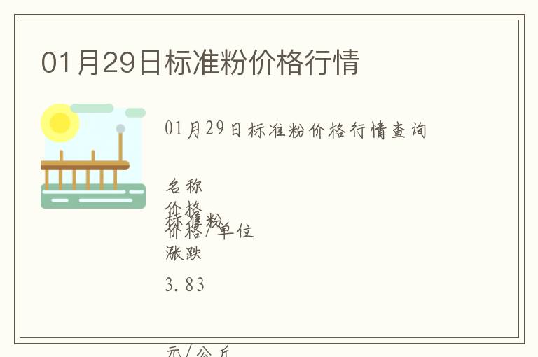 01月29日標準粉價格行情