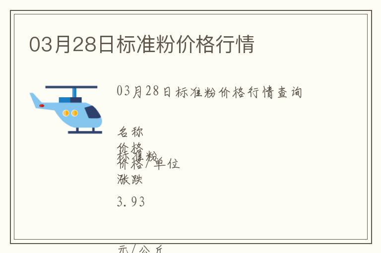 03月28日標(biāo)準(zhǔn)粉價(jià)格行情