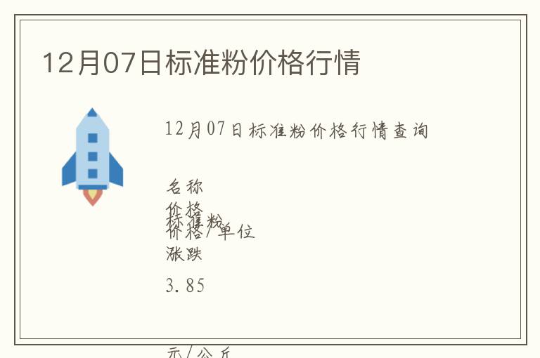 12月07日標準粉價格行情