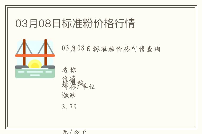 03月08日標準粉價格行情