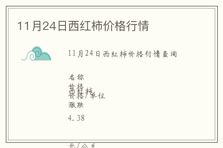 11月24日西紅柿價(jià)格行情