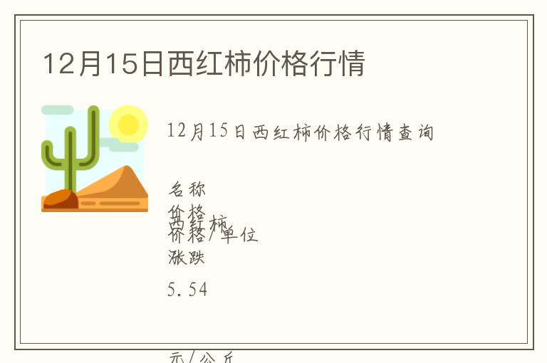 12月15日西紅柿價格行情