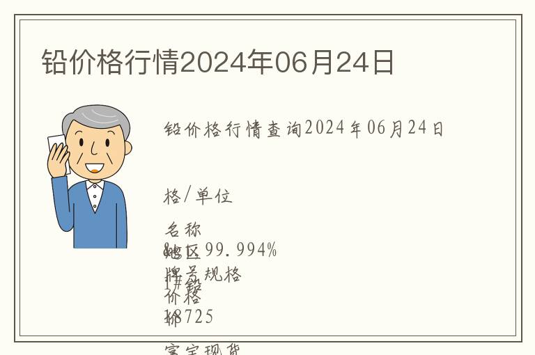 鉛價格行情2024年06月24日