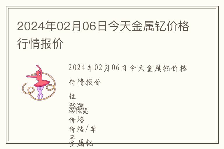 2024年02月06日今天金屬釔價格行情報價