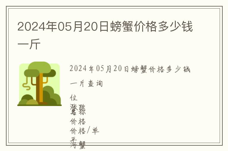 2024年05月20日螃蟹價(jià)格多少錢一斤