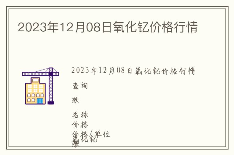 2023年12月08日氧化釔價格行情