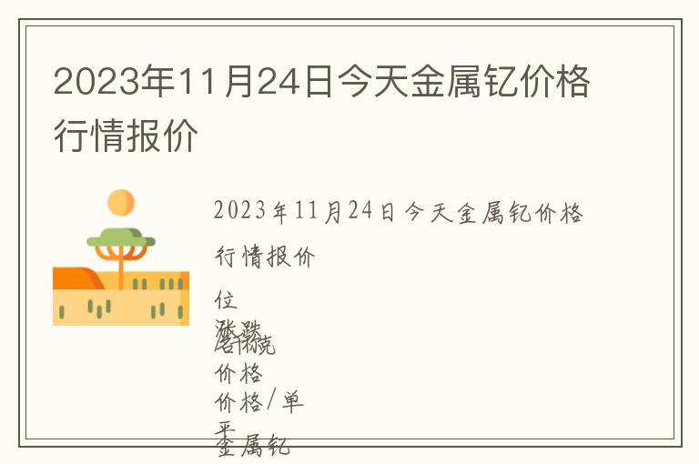 2023年11月24日今天金屬釔價格行情報價