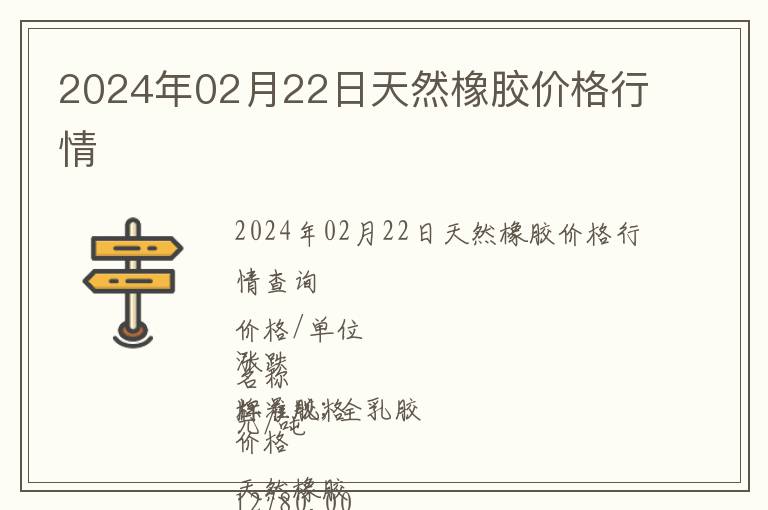 2024年02月22日天然橡膠價格行情