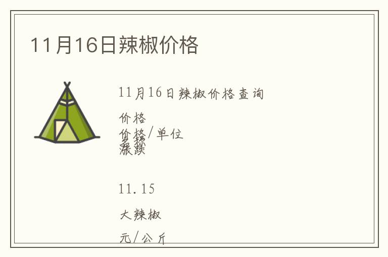 11月16日辣椒價格