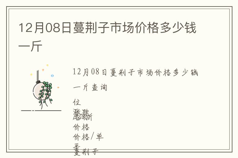 12月08日蔓荊子市場價格多少錢一斤