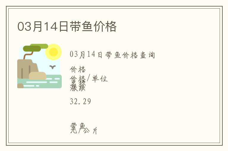 03月14日帶魚價格