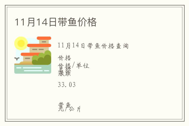 11月14日帶魚(yú)價(jià)格