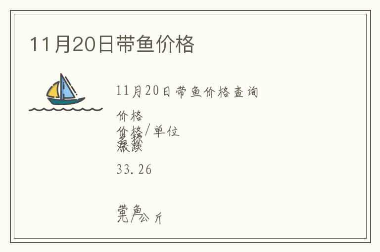 11月20日帶魚價格