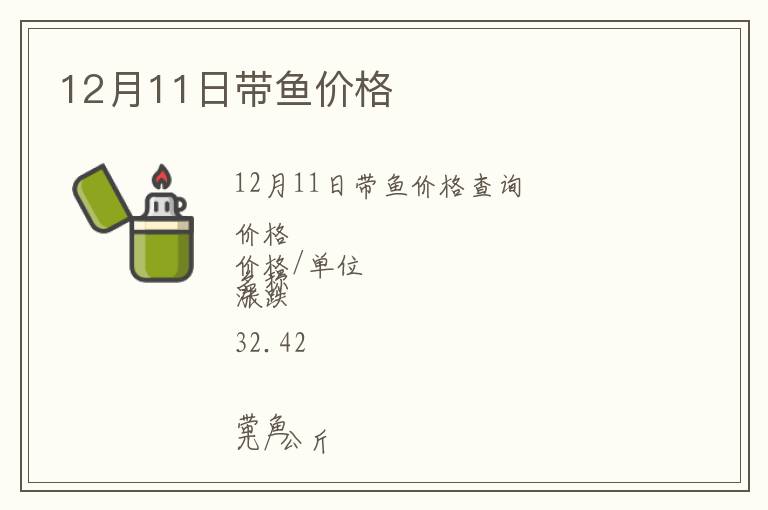 12月11日帶魚價格