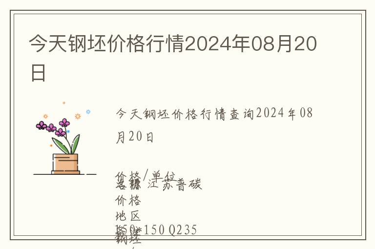 今天鋼坯價(jià)格行情2024年08月20日