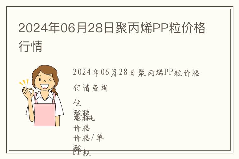 2024年06月28日聚丙烯PP粒價格行情