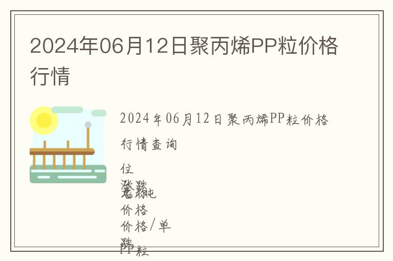 2024年06月12日聚丙烯PP粒價格行情