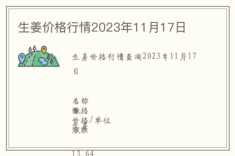 生姜價格行情2023年11月17日