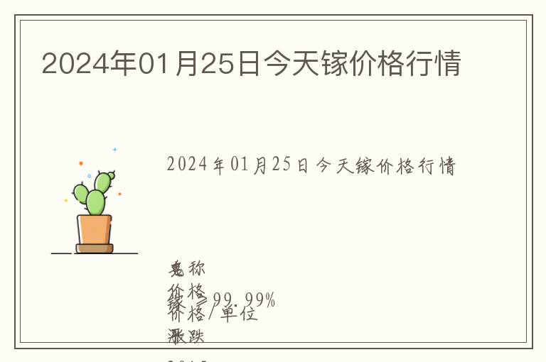 2024年01月25日今天鎵價格行情