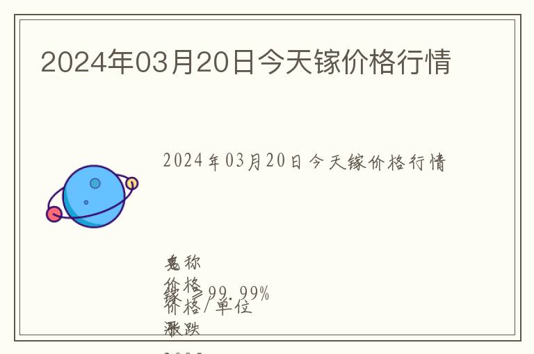 2024年03月20日今天鎵價格行情