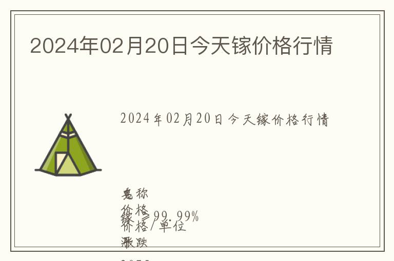 2024年02月20日今天鎵價格行情