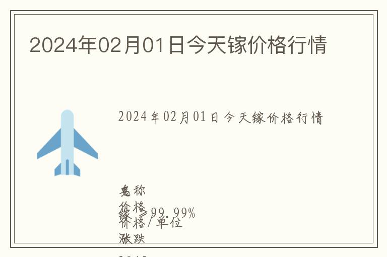 2024年02月01日今天鎵價格行情