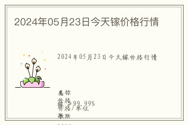 2024年05月23日今天鎵價(jià)格行情