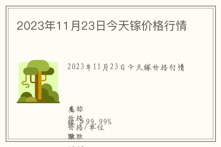 2023年11月23日今天鎵價格行情