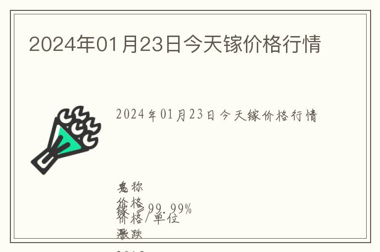 2024年01月23日今天鎵價格行情