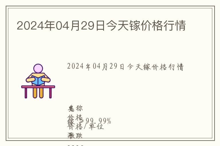 2024年04月29日今天鎵價格行情