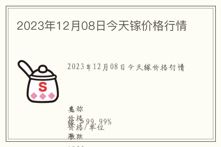 2023年12月08日今天鎵價格行情