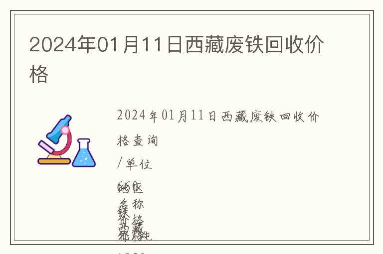 2024年01月11日西藏廢鐵回收價格