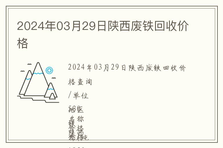 2024年03月29日陜西廢鐵回收價格