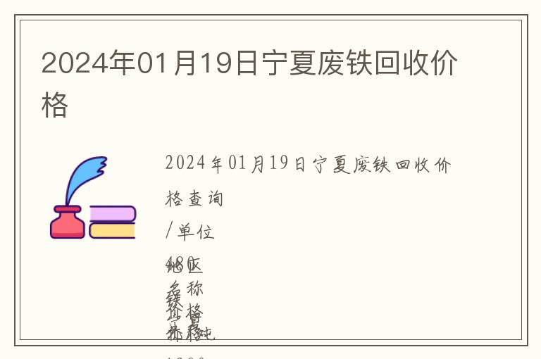 2024年01月19日寧夏廢鐵回收價格