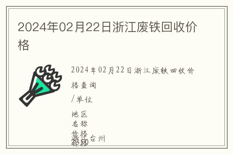 2024年02月22日浙江廢鐵回收價格