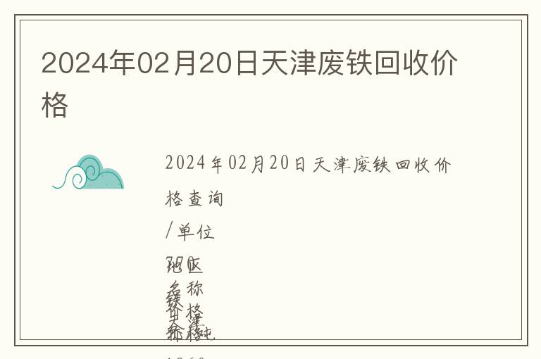 2024年02月20日天津廢鐵回收價格