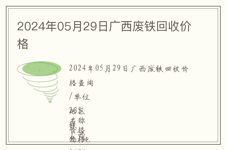 2024年05月29日廣西廢鐵回收價格