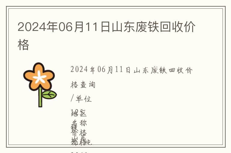 2024年06月11日山東廢鐵回收價格