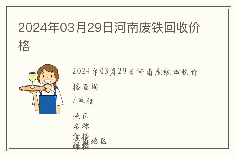 2024年03月29日河南廢鐵回收價格